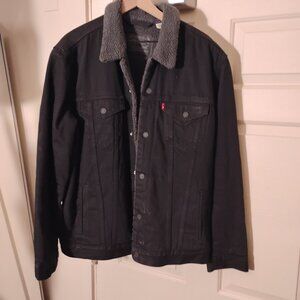 Levis Sherpa trucker jacket black XL new condition
